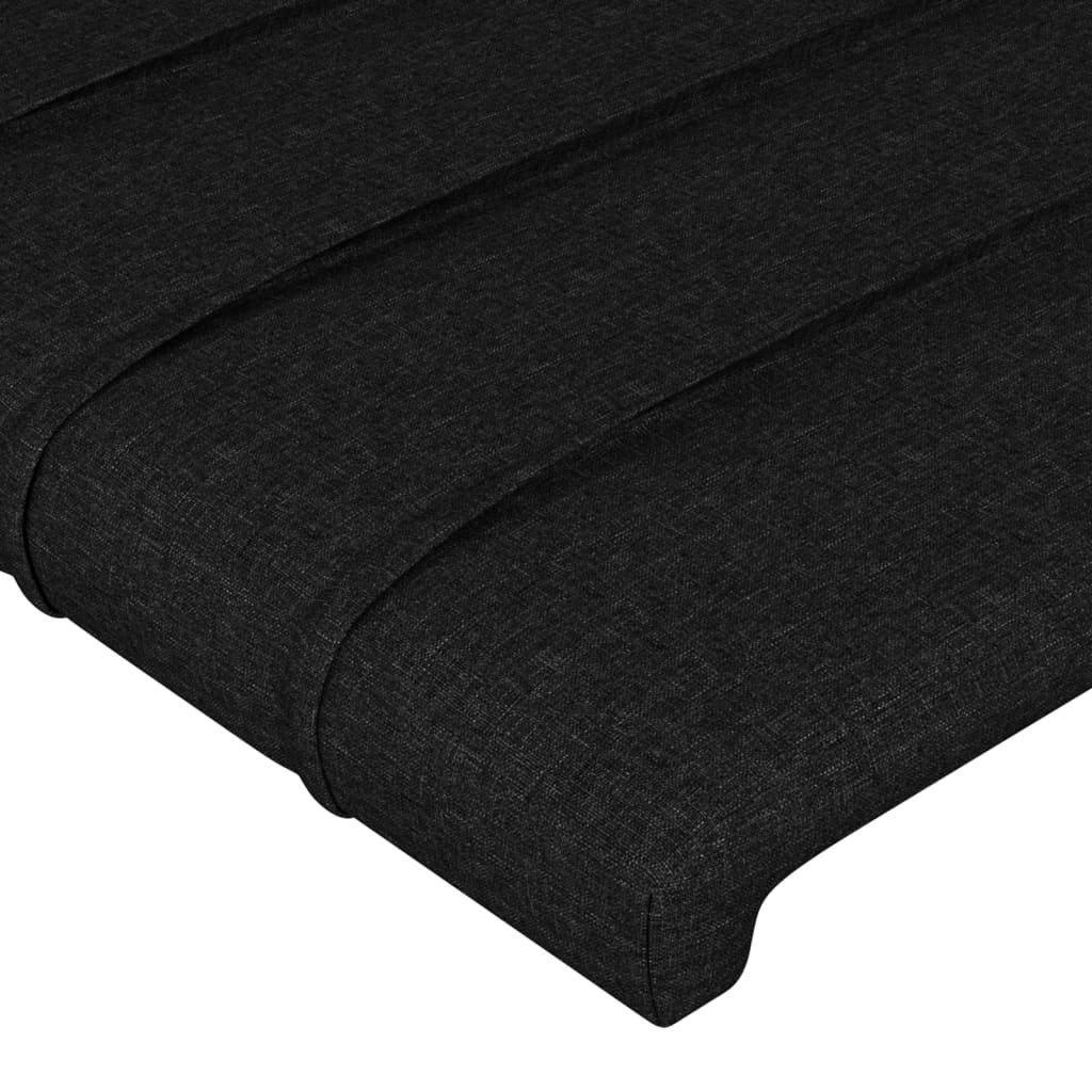 vidaXL Tăblie de pat cu aripioare negru 183x16x78/88 cm textil