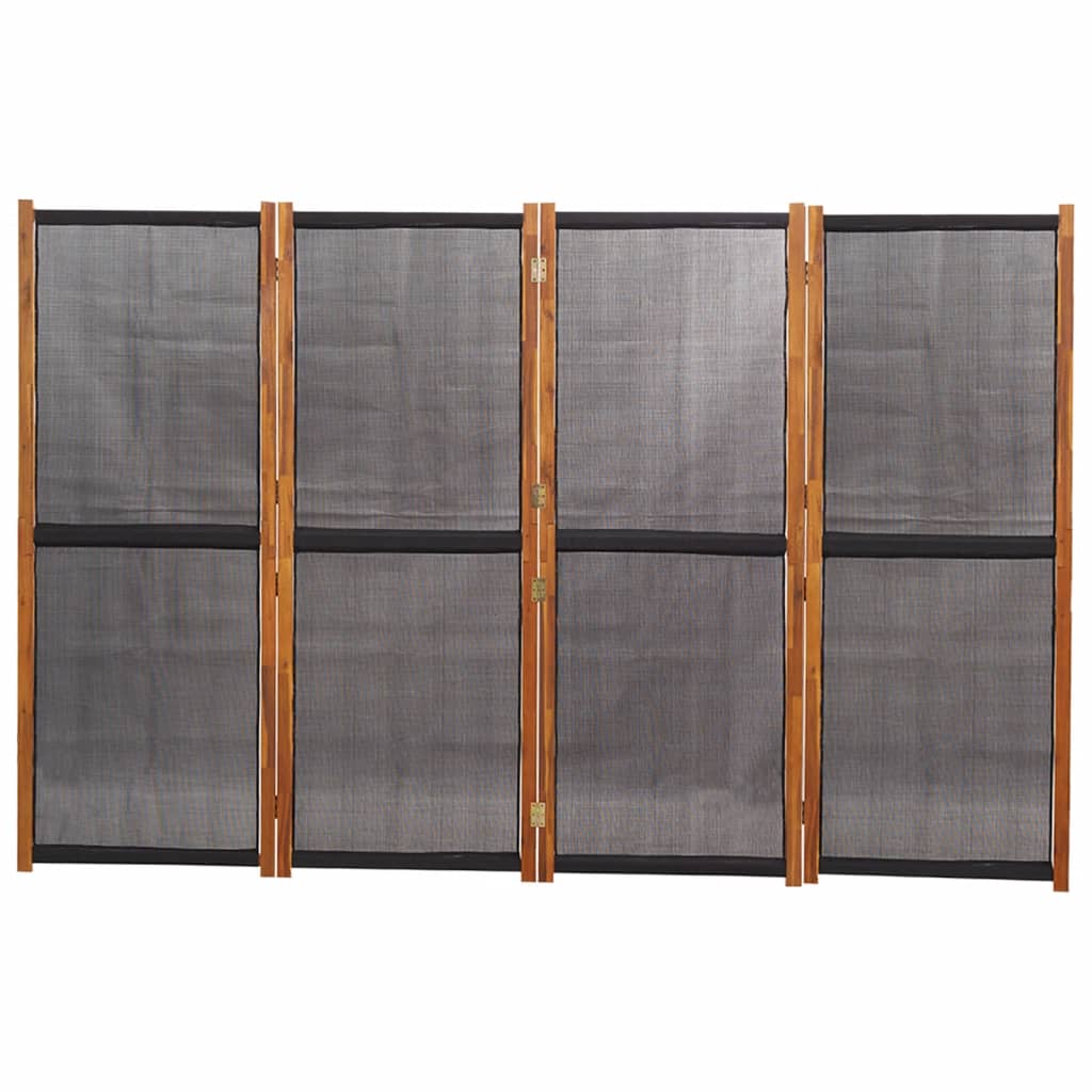 vidaXL Paravan de cameră cu 4 panouri, negru, 280x180 cm