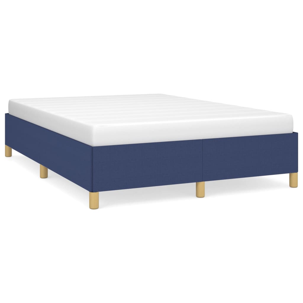 vidaXL Cadru de pat, albastru, 140x190 cm, material textil