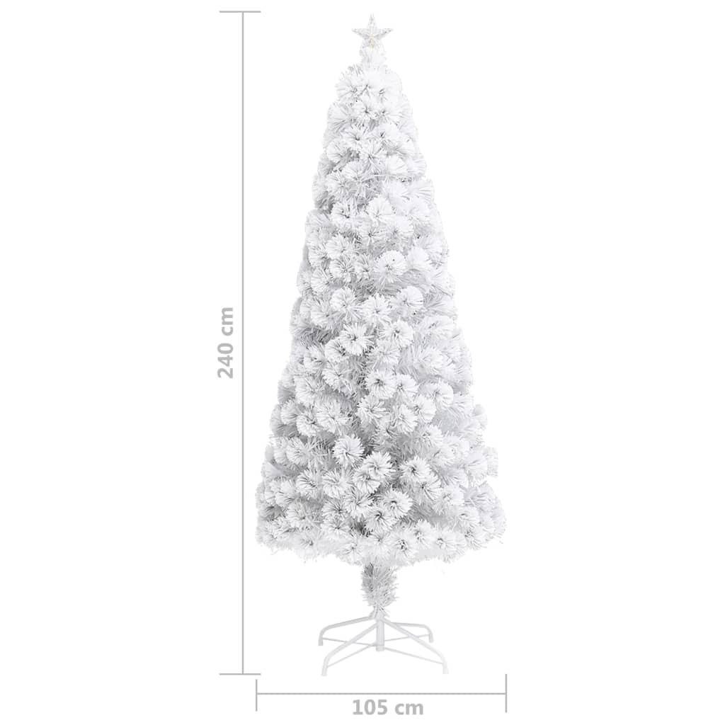 vidaXL Brad de Crăciun artificial pre-iluminat alb 240 cm fibră optică