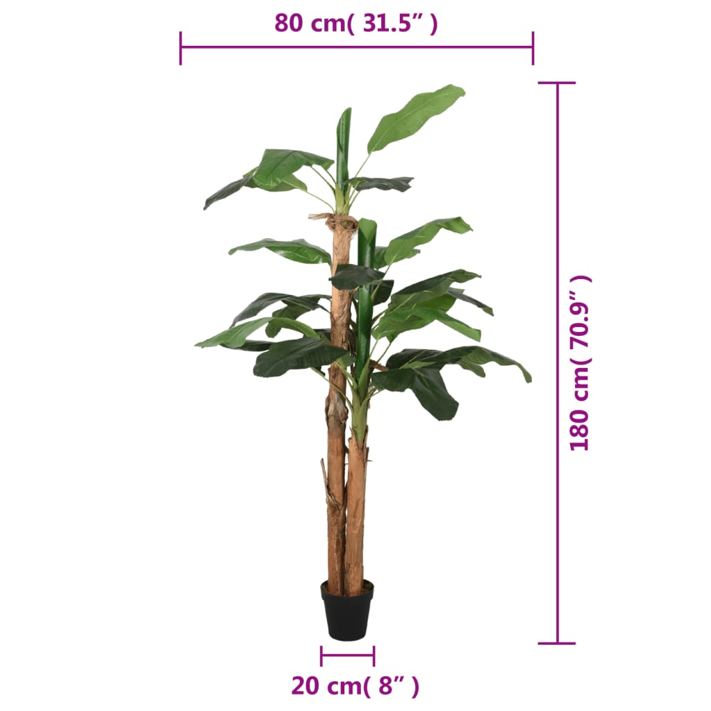 vidaXL Bananier artificial 19 frunze 180 cm verde