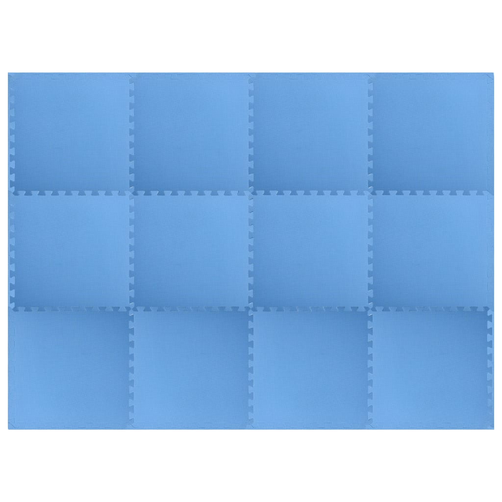 vidaXL Saltele de exerciții, 12 buc., albastru, 4,32 m², spumă EVA