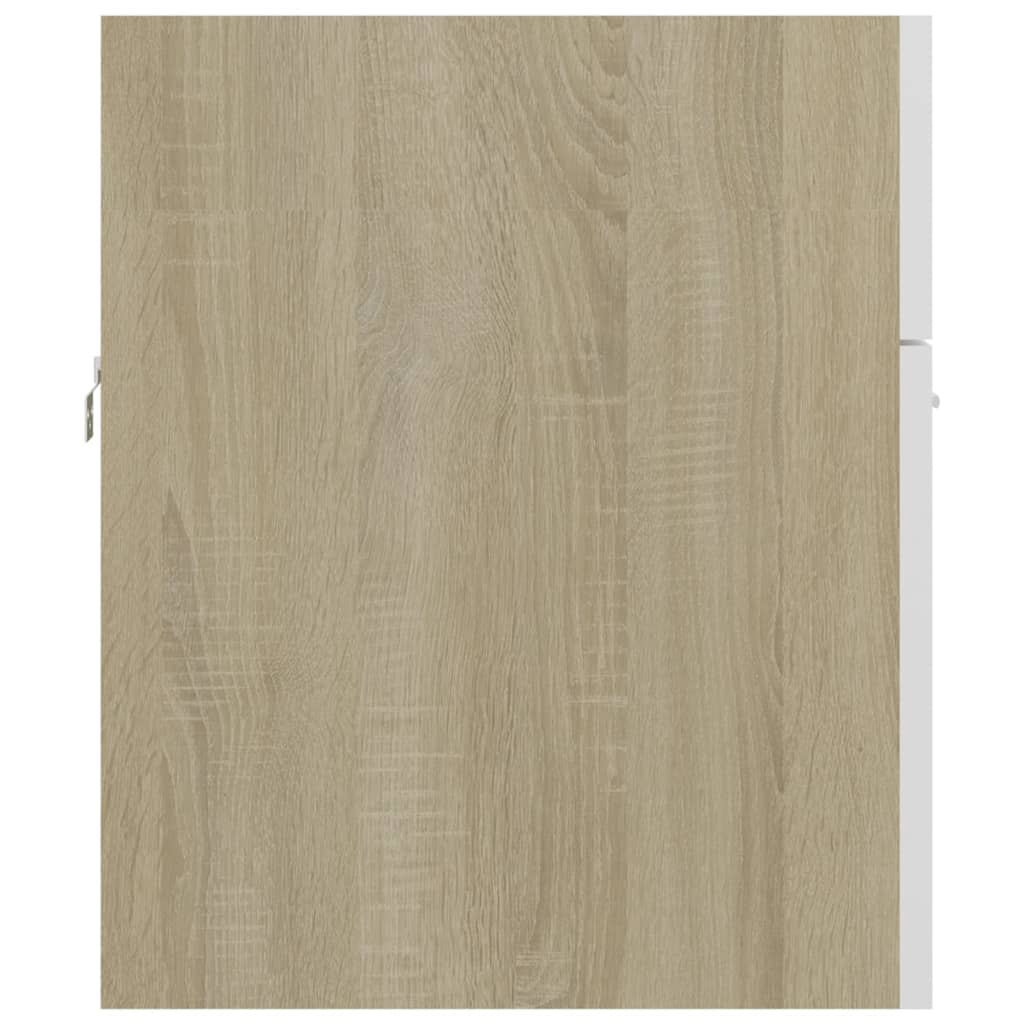 vidaXL Dulap de chiuvetă, alb și stejar sonoma, 80x38,5x46 cm, PAL
