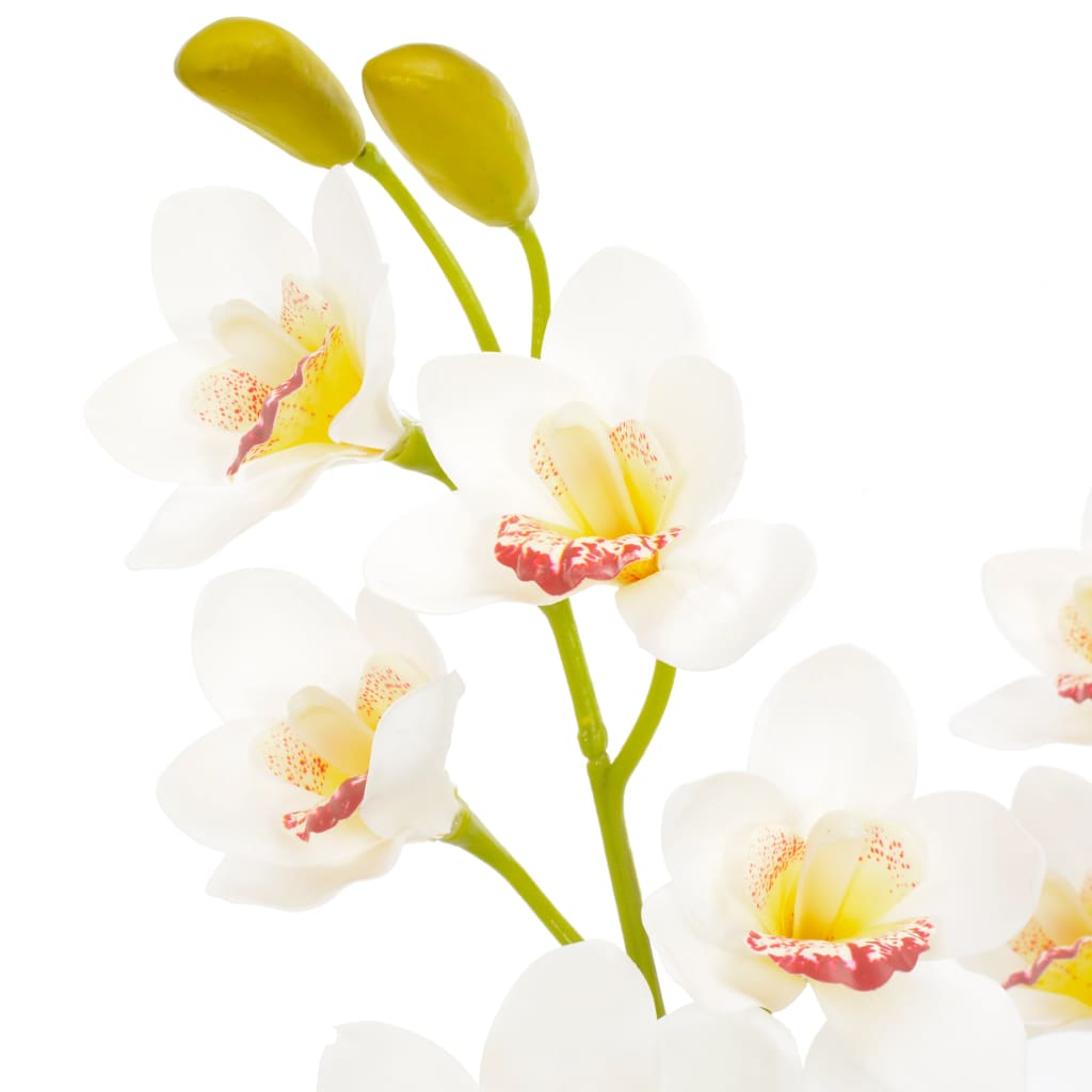 vidaXL Plantă artificială orhidee cu ghiveci, alb, 90 cm