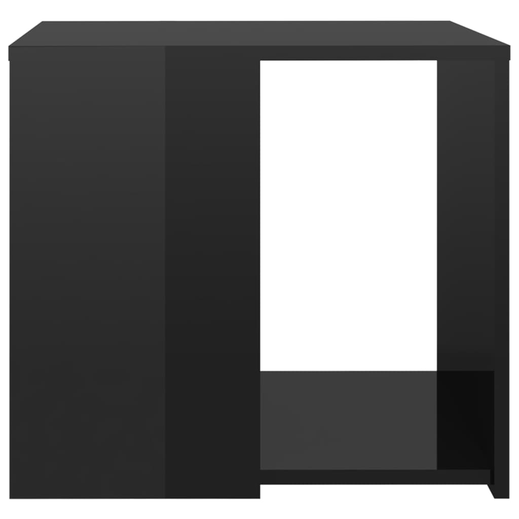 vidaXL Masă laterală, negru extralucios, 50x50x45 cm, PAL