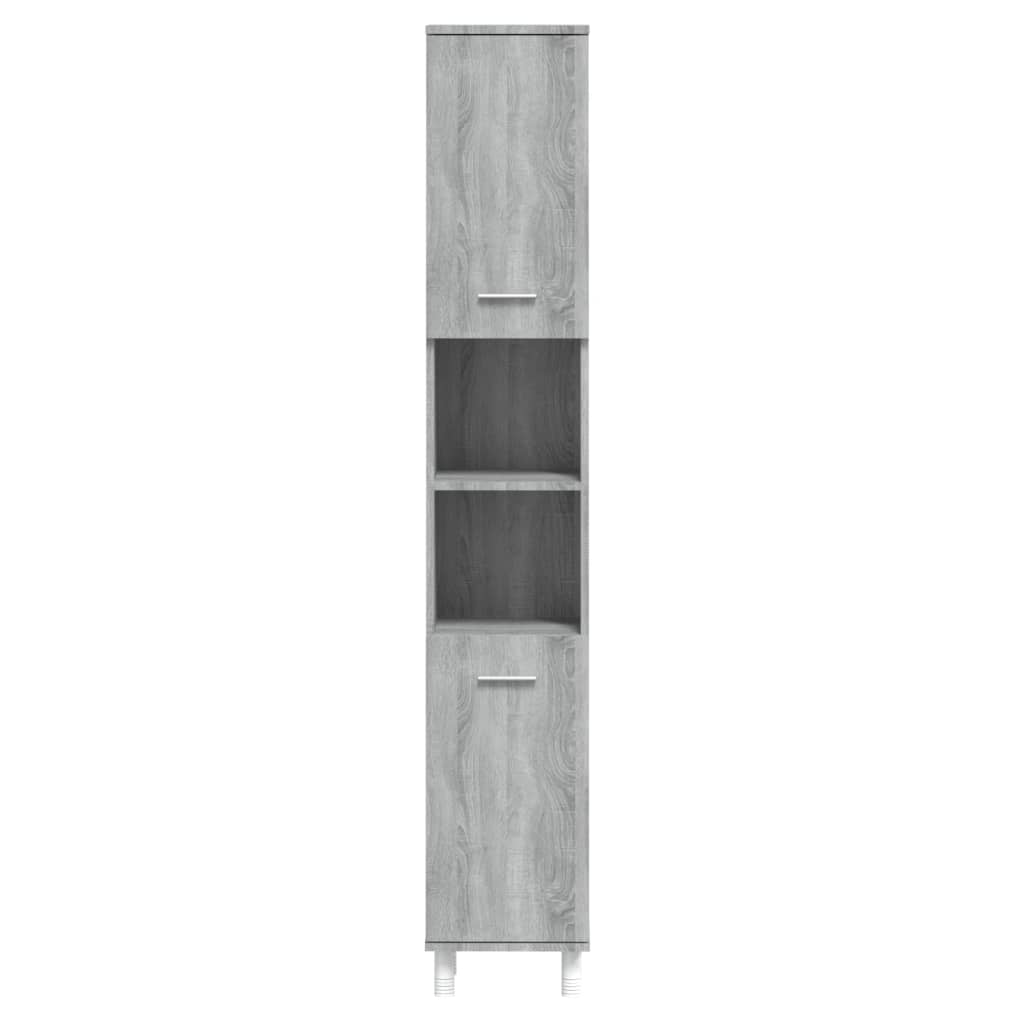vidaXL Dulap de baie, gri sonoma, 30x30x179 cm, lemn prelucrat