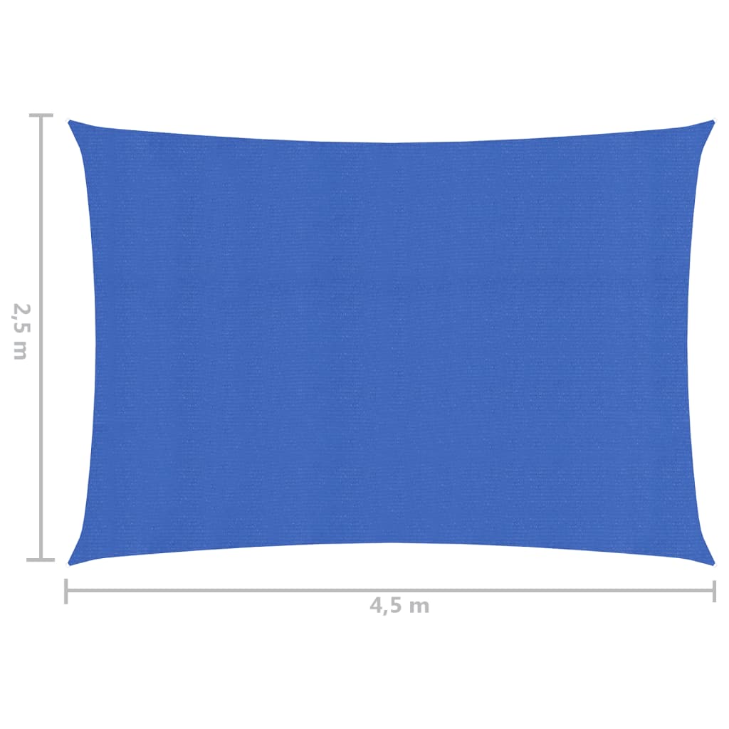 vidaXL Pânză parasolar, albastru, 2,5x4,5 m, HDPE, 160 g/m²