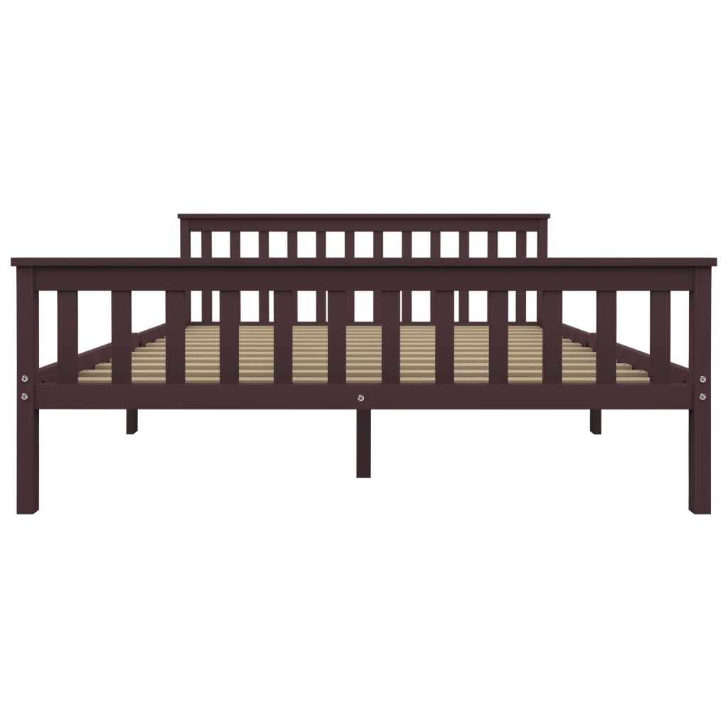 vidaXL Cadru de pat, maro închis, 160 x 200 cm, lemn masiv de pin