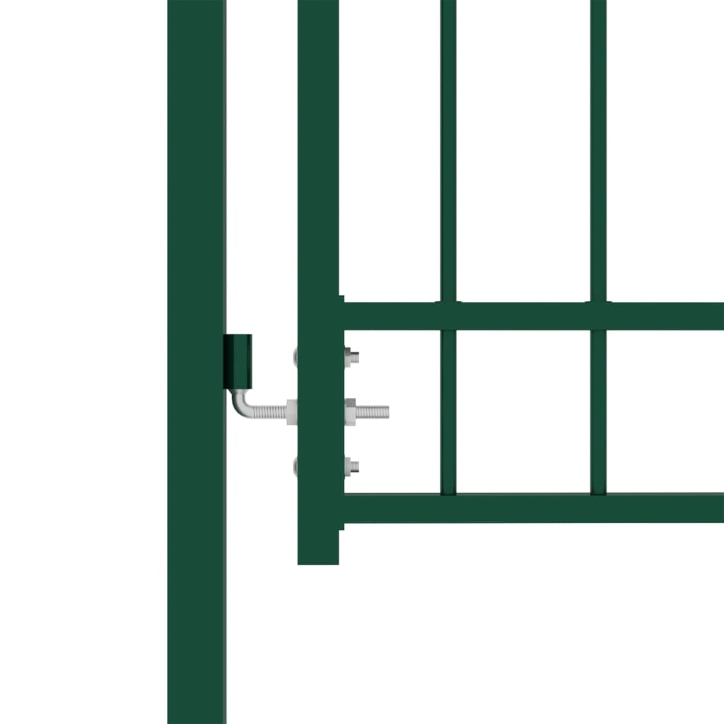 vidaXL Poartă de gard cu țepușe, verde, 100x150 cm, oțel