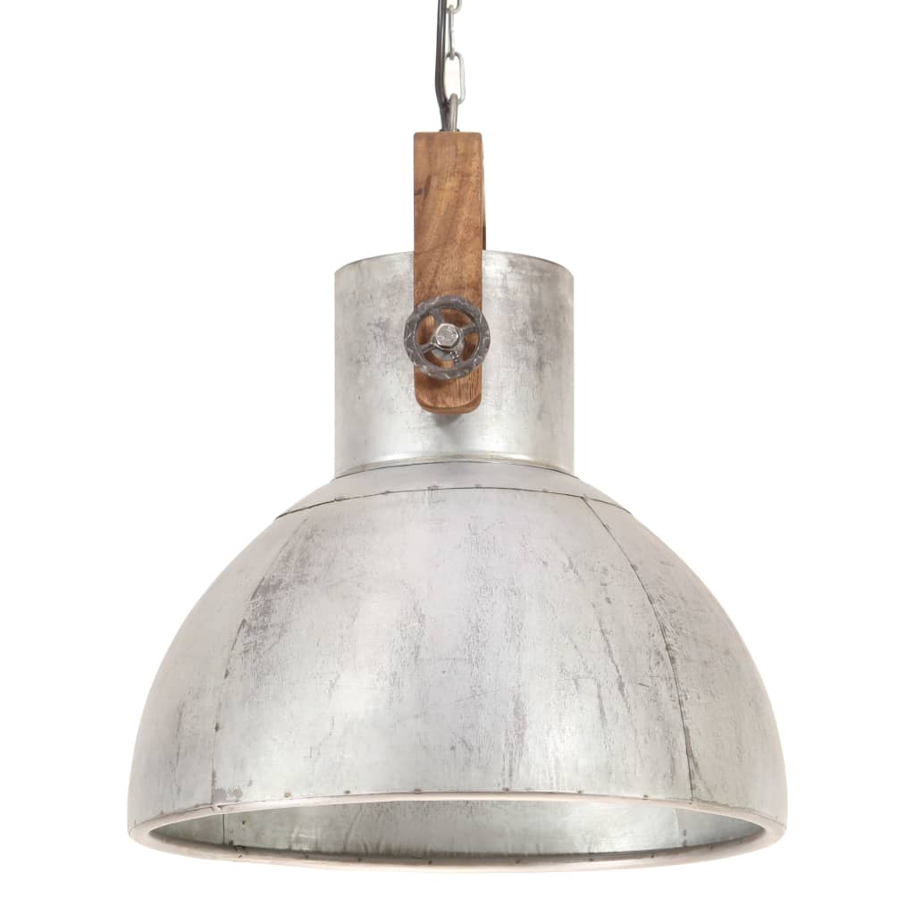 vidaXL Lampă suspendată industrială 25 W, argintiu, 40 cm, E27, rotund