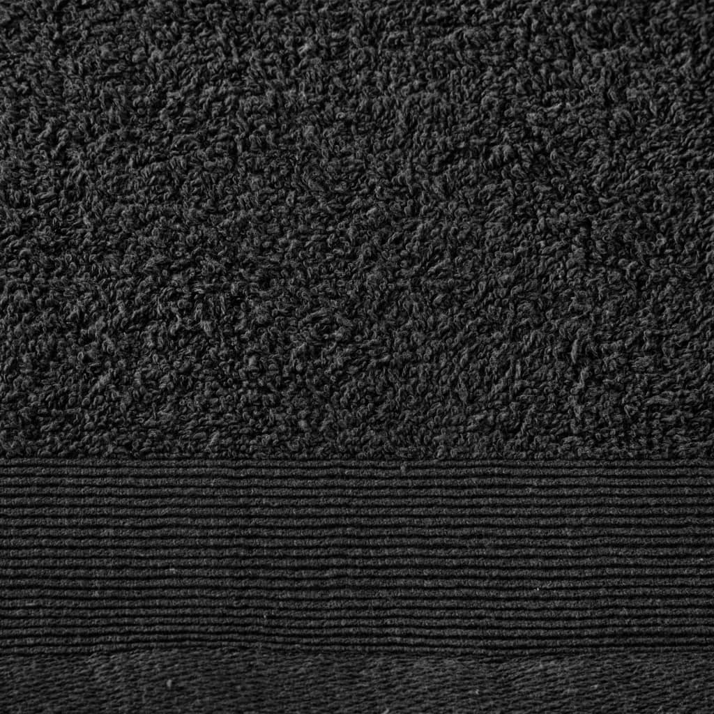 vidaXL Prosoape de mâini, 2 buc., negru, 50 x 100 cm, bumbac, 450 gsm