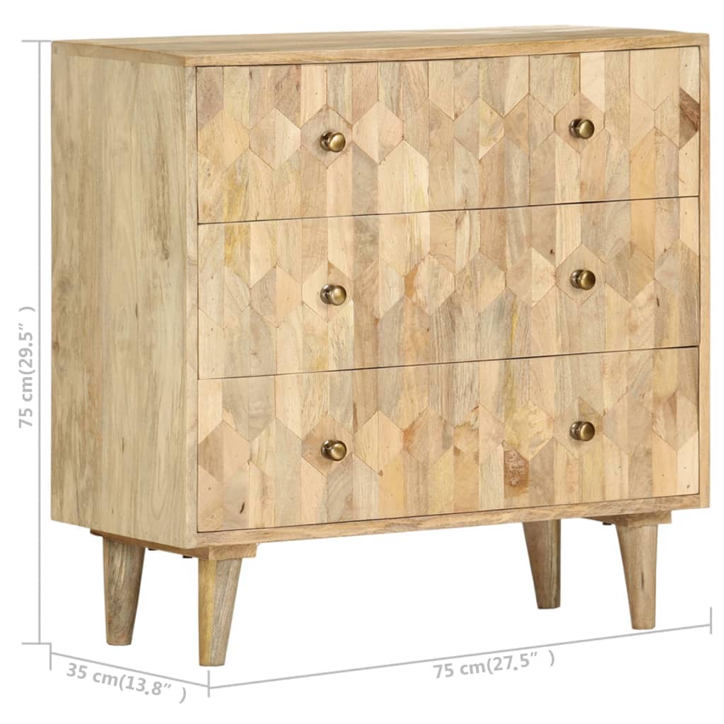 vidaXL Dulap cu sertare, 75 x 35 x 75 cm, lemn masiv de mango