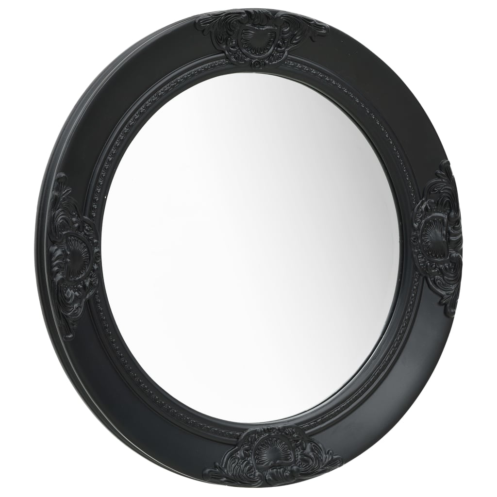 vidaXL Oglindă de perete în stil baroc, negru, 50 cm