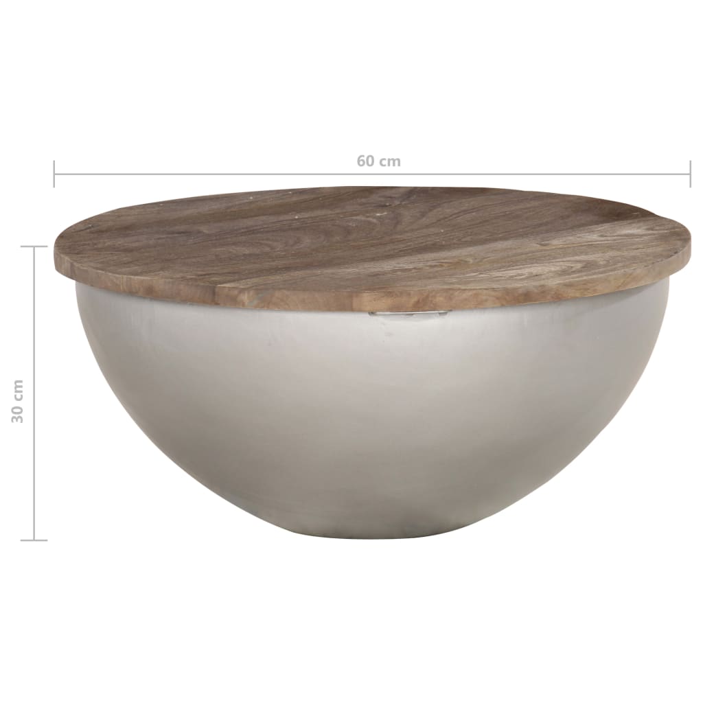 vidaXL Măsuță de cafea în formă de bol Ø60 cm, lemn masiv mango