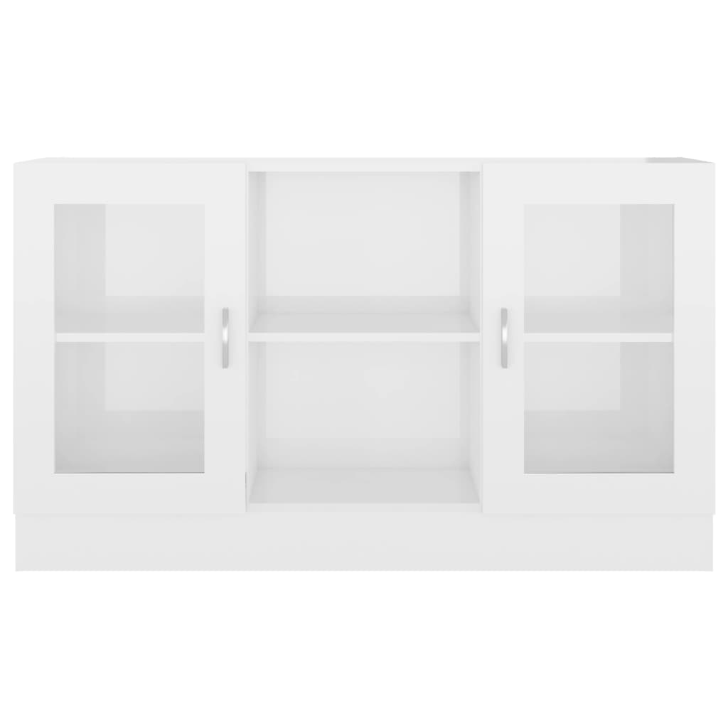 vidaXL Dulap vitrină, alb extralucios, 120x30,5x70 cm, lemn prelucrat