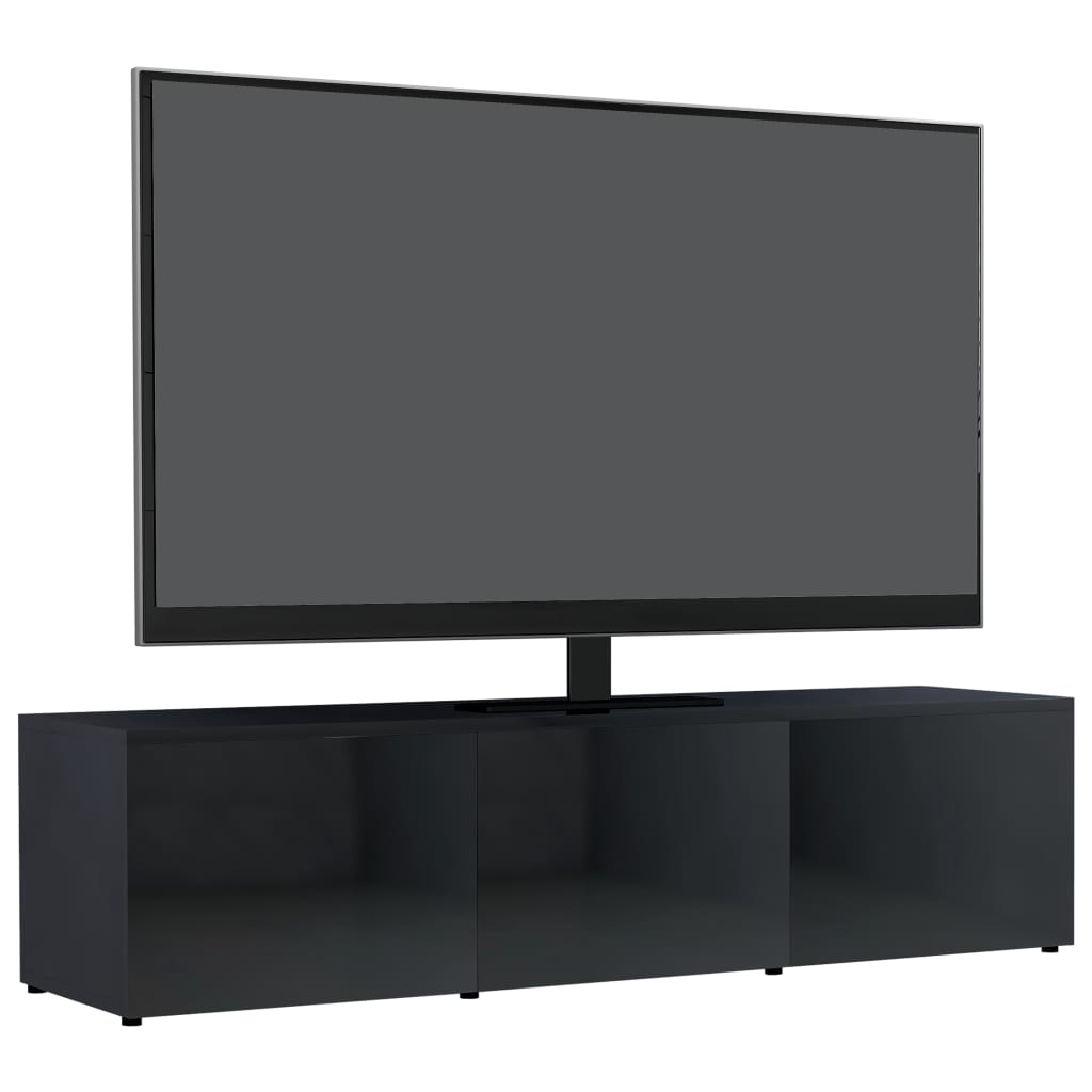 vidaXL Comodă TV, negru extralucios, 120 x 34 x 30 cm, PAL