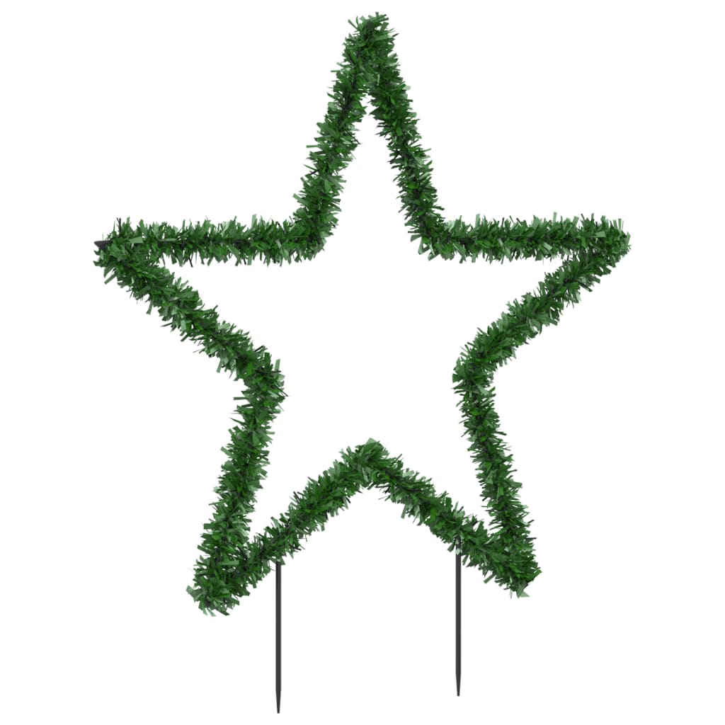 vidaXL Decorațiune stea cu lumini de Crăciun cu țăruși, 80 LED, 60 cm