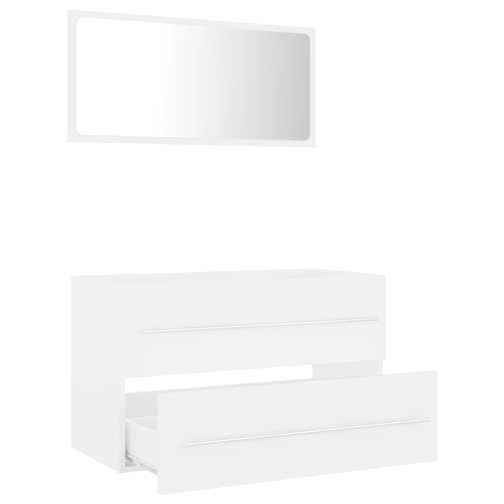 vidaXL Set mobilier de baie, 2 piese, alb, PAL