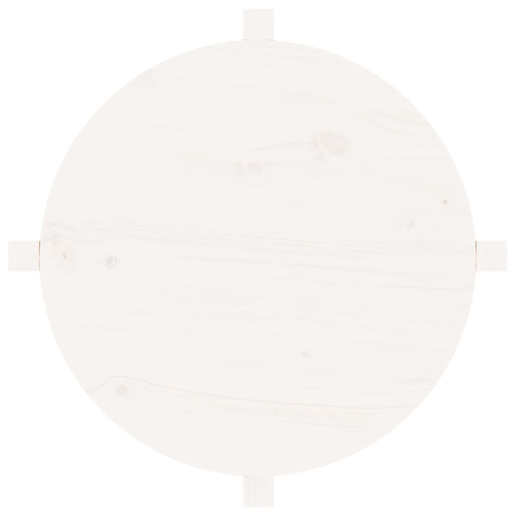 vidaXL Măsuță de cafea, alb, Ø 62,5x45 cm, lemn masiv de pin