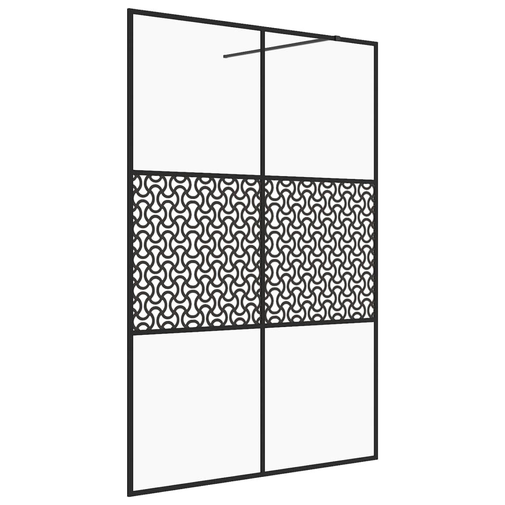 vidaXL Paravan de duș walk-in negru 140x195 cm sticlă ESG transparentă