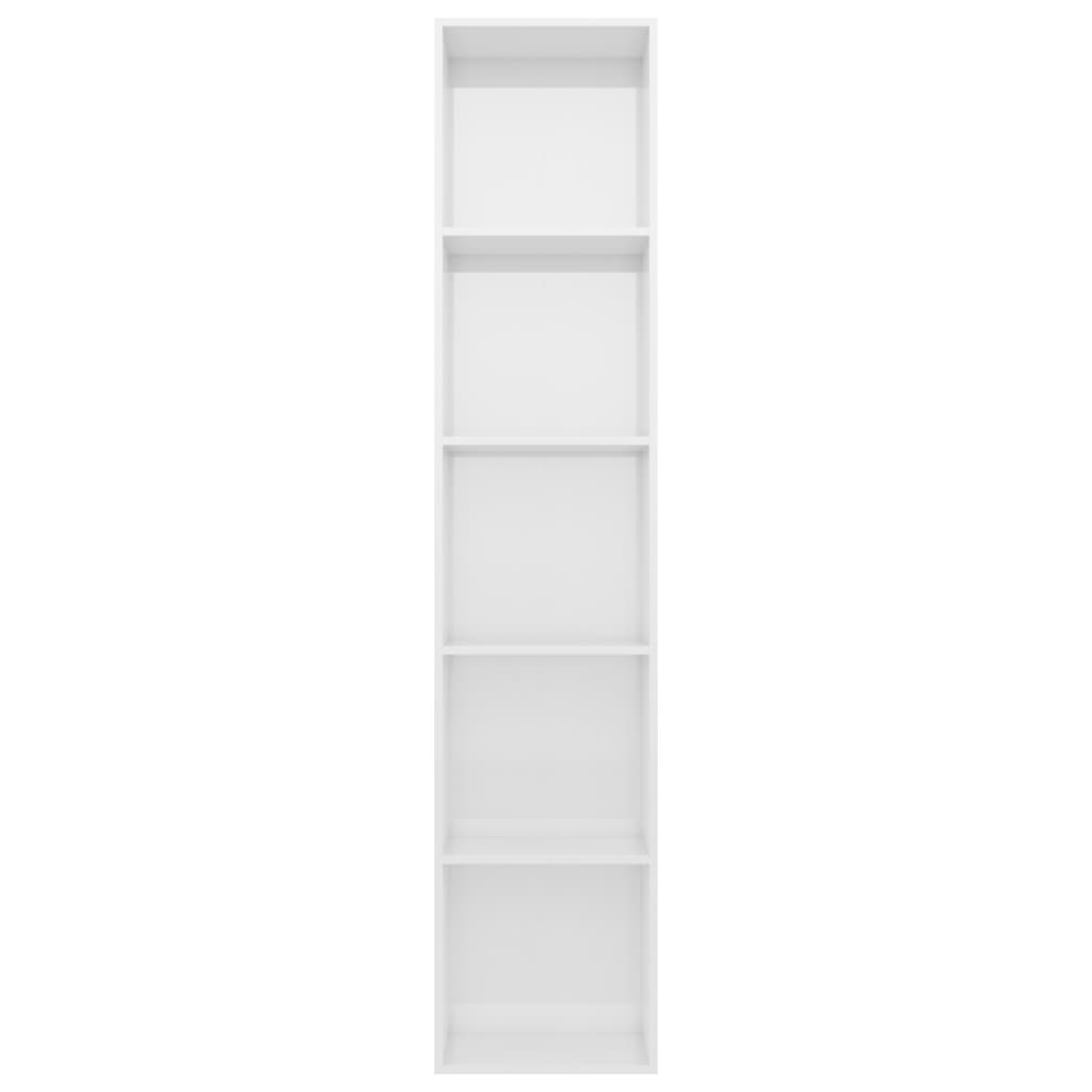 vidaXL Bibliotecă, alb extralucios, 40x30x189 cm, PAL