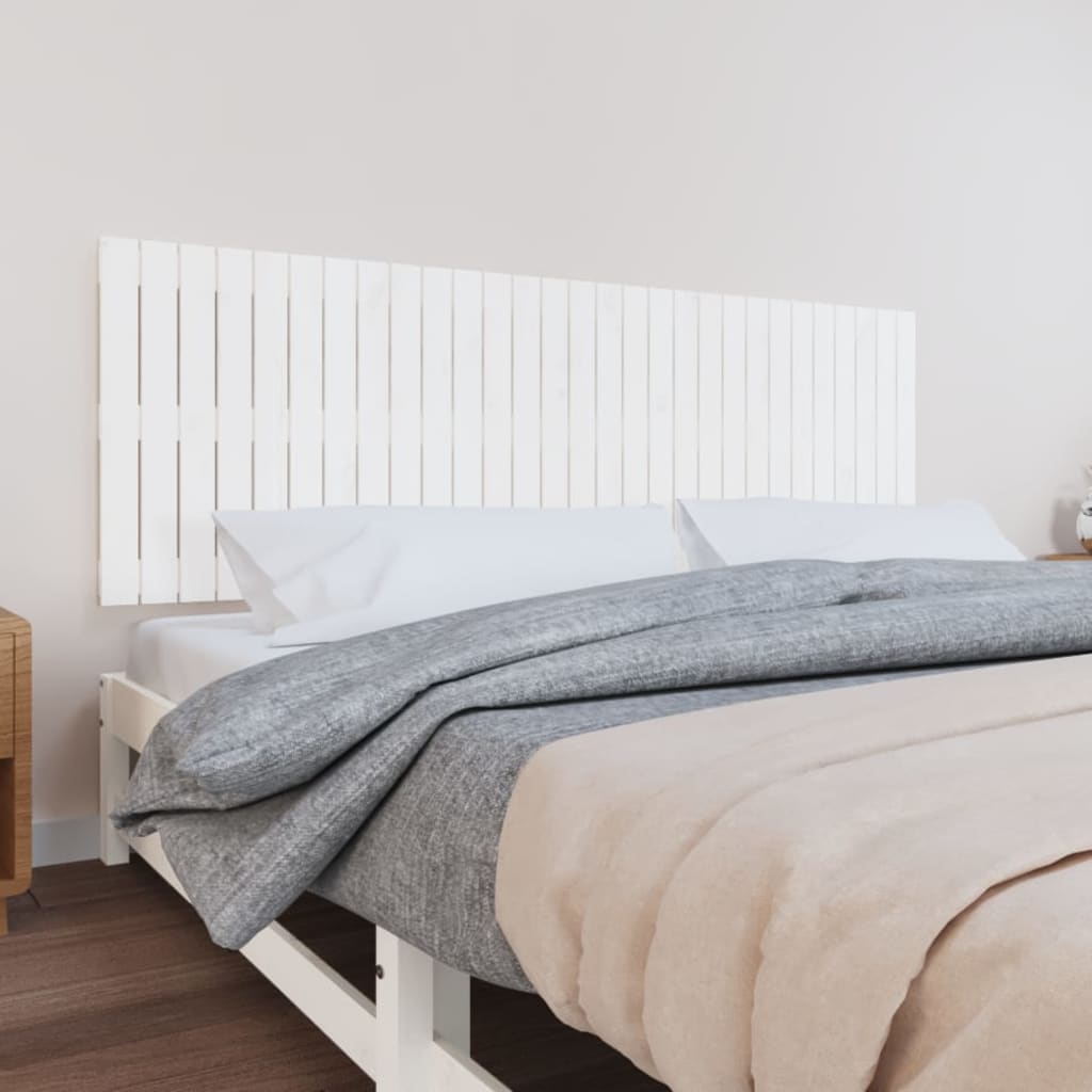 vidaXL Tăblie de pat pentru perete, alb, 185x3x60 cm, lemn masiv pin