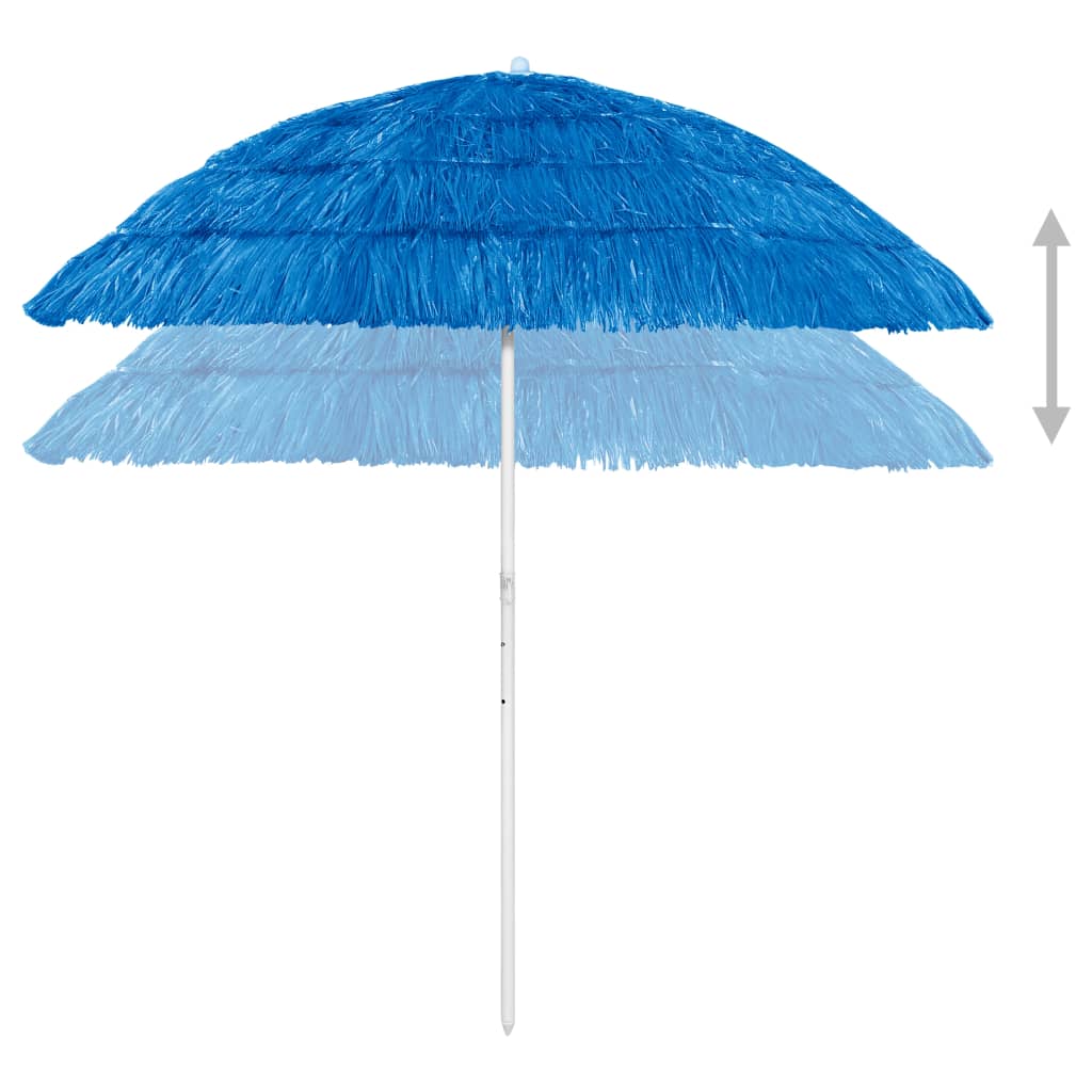 vidaXL Umbrelă de plajă Hawaii, albastru, 240 cm