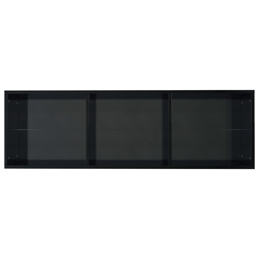 vidaXL Bibliotecă/Comodă TV, negru lucios, 36 x 30 x 114 cm, PAL
