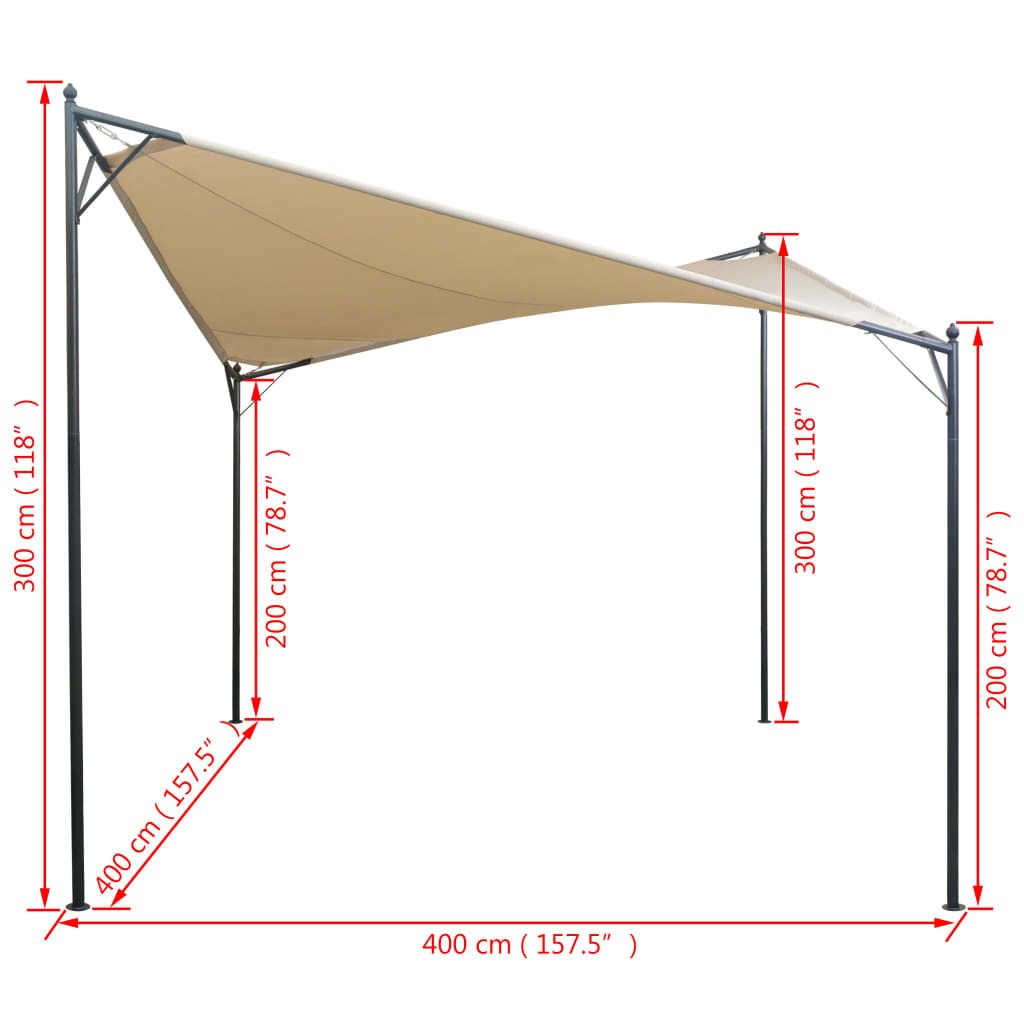 vidaXL Pânză parasolar tip pavilion, 4 x 4 m