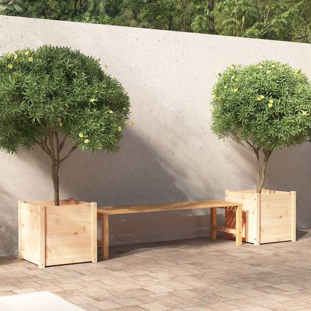vidaXL Jardiniere de grădină, 2 buc., 50x50x50 cm, lemn masiv de pin