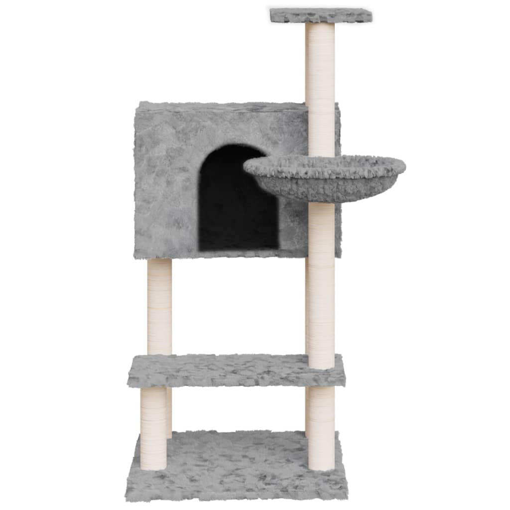 vidaXL Ansamblu pisici, stâlpi din funie sisal, gri deschis, 108,5 cm