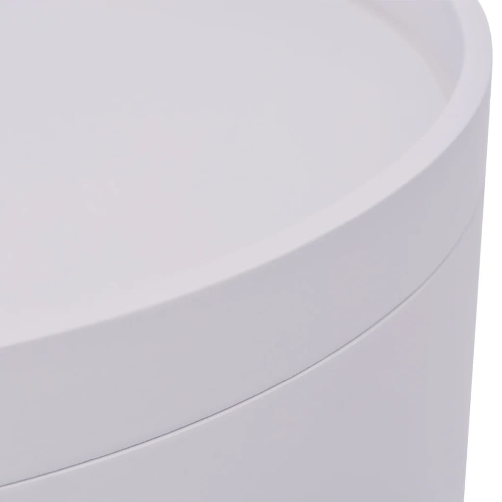 vidaXL Masă laterală rotundă cu tavă de servire, 39,5x44,5 cm, alb