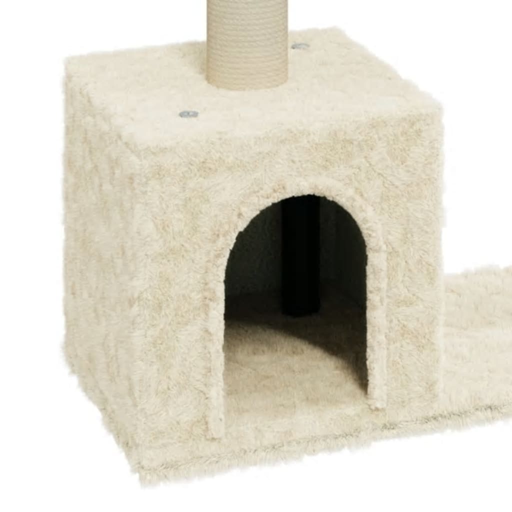vidaXL Ansamblu pisici cu stâlpi din funie de sisal, crem, 60 cm