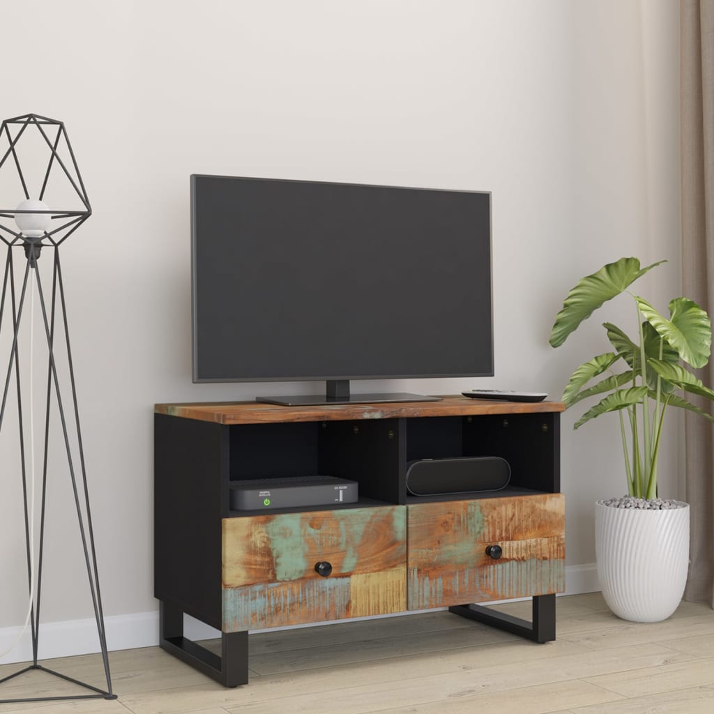 vidaXL Comodă TV, 70x33x46 cm, lemn masiv reciclat