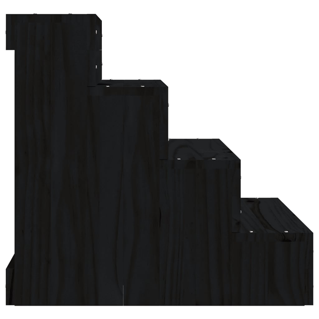 vidaXL Scară animale de companie, negru, 40x49x47 cm, lemn masiv pin