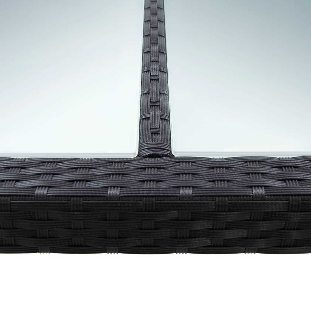 vidaXL Masă de exterior, negru, 200x150x74 cm, poliratan