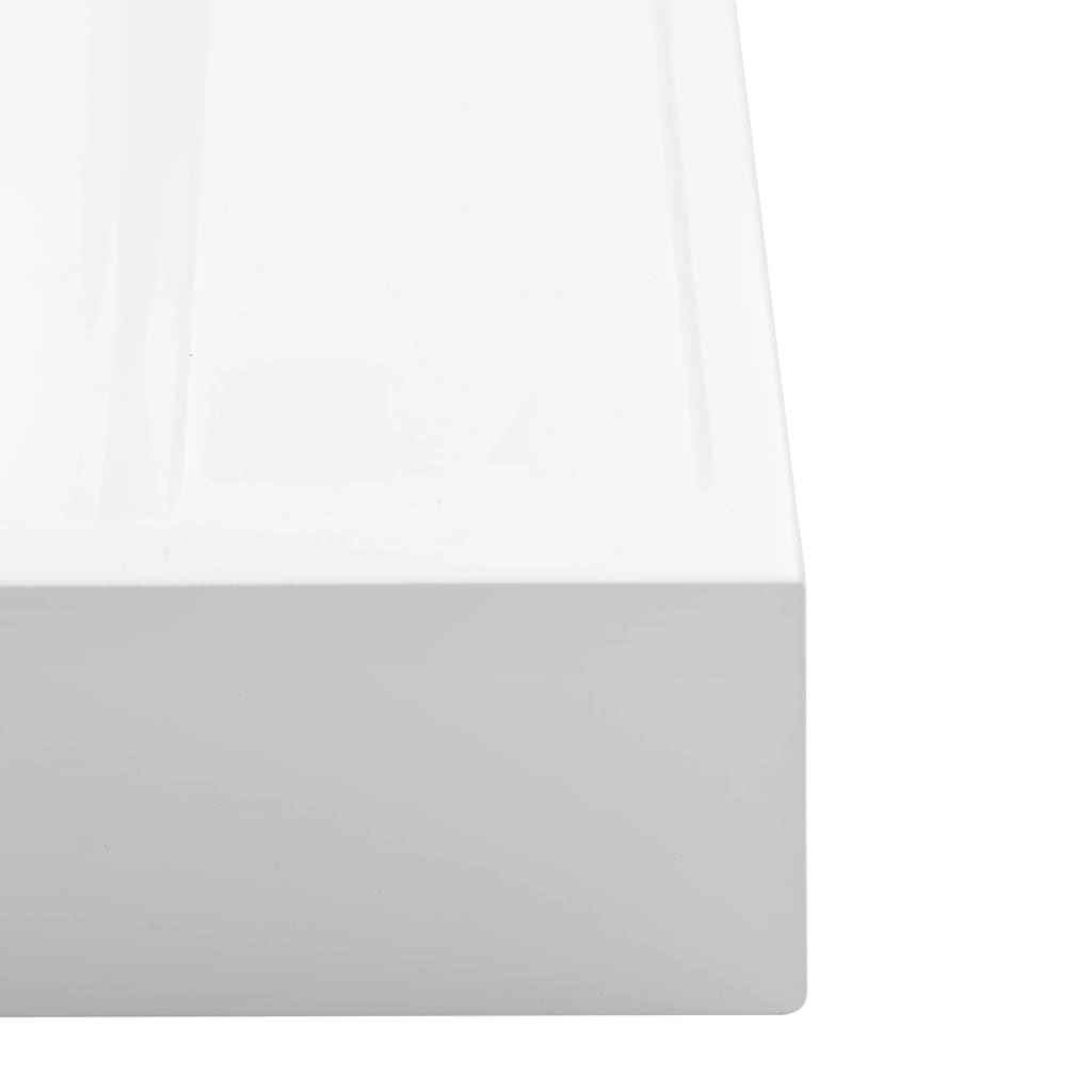 vidaXL Chiuvetă, alb, 50 x 50 x 12,3 cm, compozit mineral/marmură