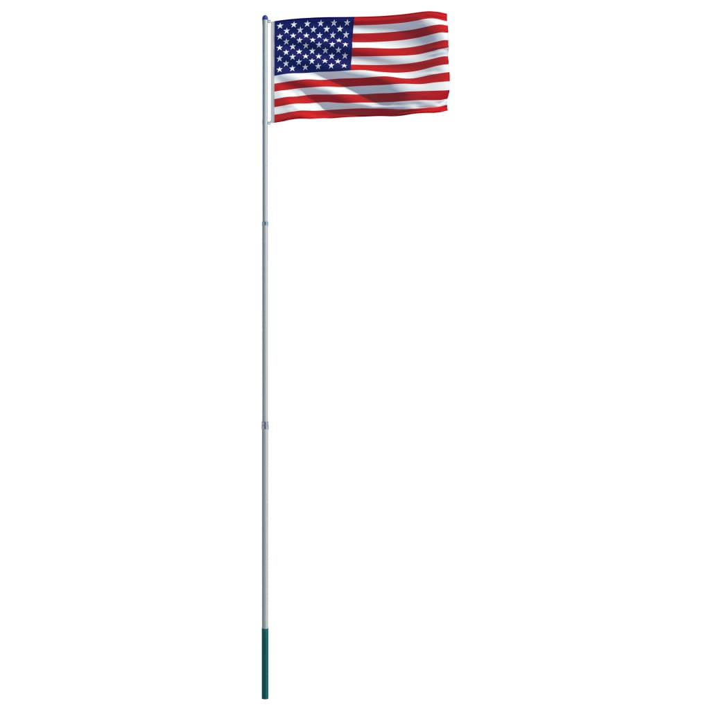 vidaXL Steag SUA și stâlp din aluminiu, 6 m