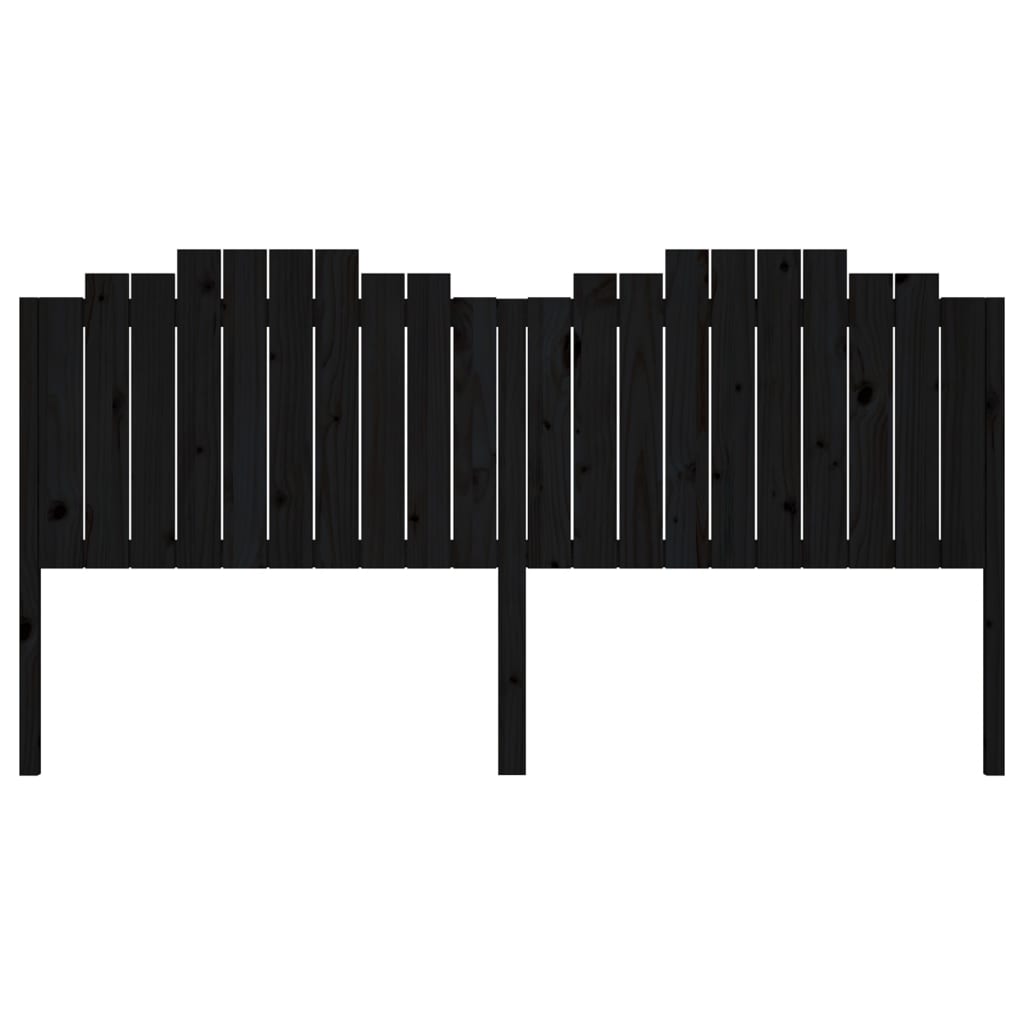 vidaXL Tăblie de pat, negru, 206x4x110 cm, lemn masiv de pin