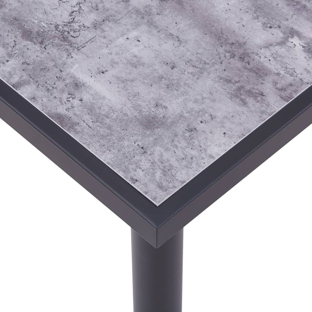 vidaXL Masă de bucătărie, negru & gri beton, 160 x 80 x 75 cm, MDF