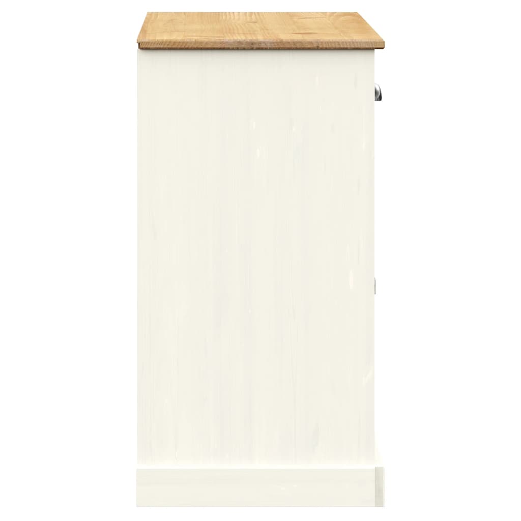 vidaXL Servantă cu sertare VIGO, alb, 113x40x75 cm, lemn masiv de pin