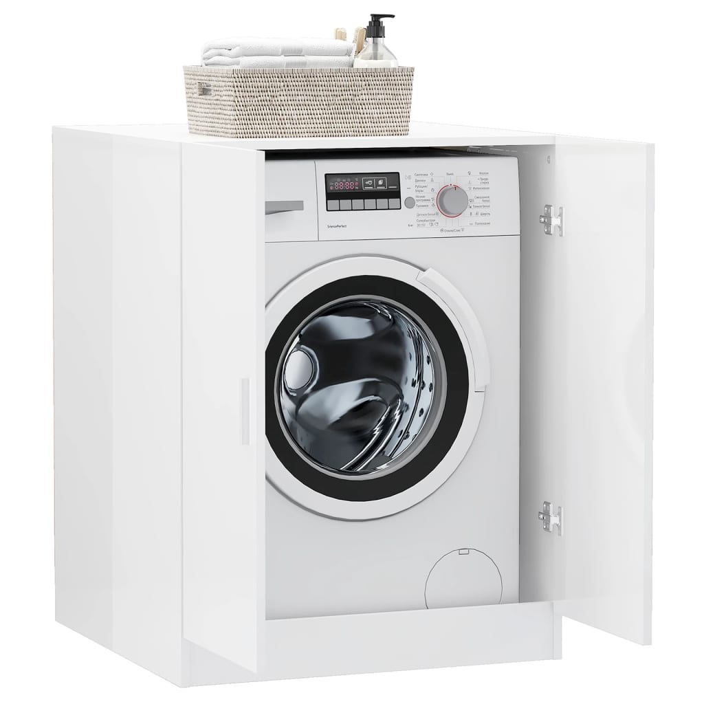 vidaXL Dulap mașină de spălat, alb extralucios, 71x71,5x91,5 cm