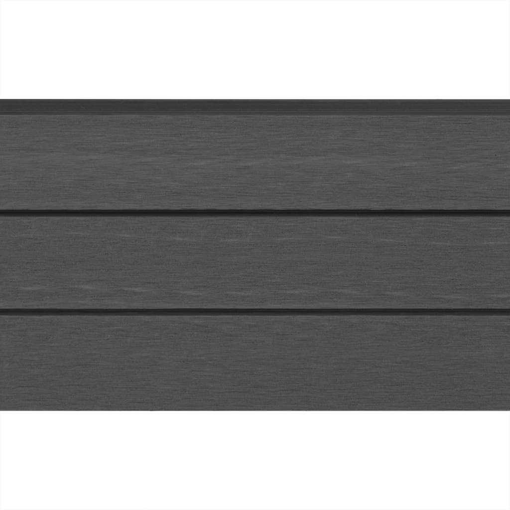 vidaXL Set panouri de gard, 3 buc., gri, 526 x 185 cm, WPC, pătrat