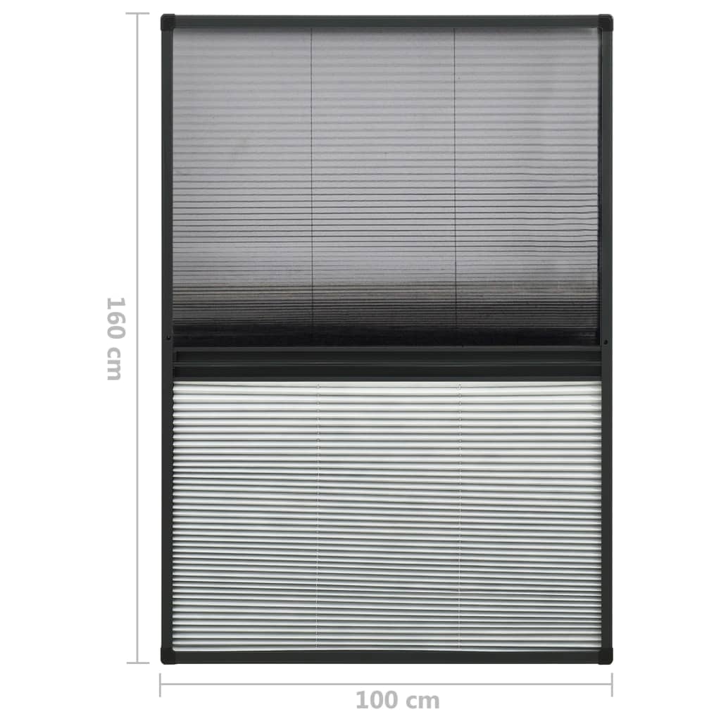 vidaXL Plasă insecte pentru ferestre, 100x160 cm, aluminiu, cu umbrar