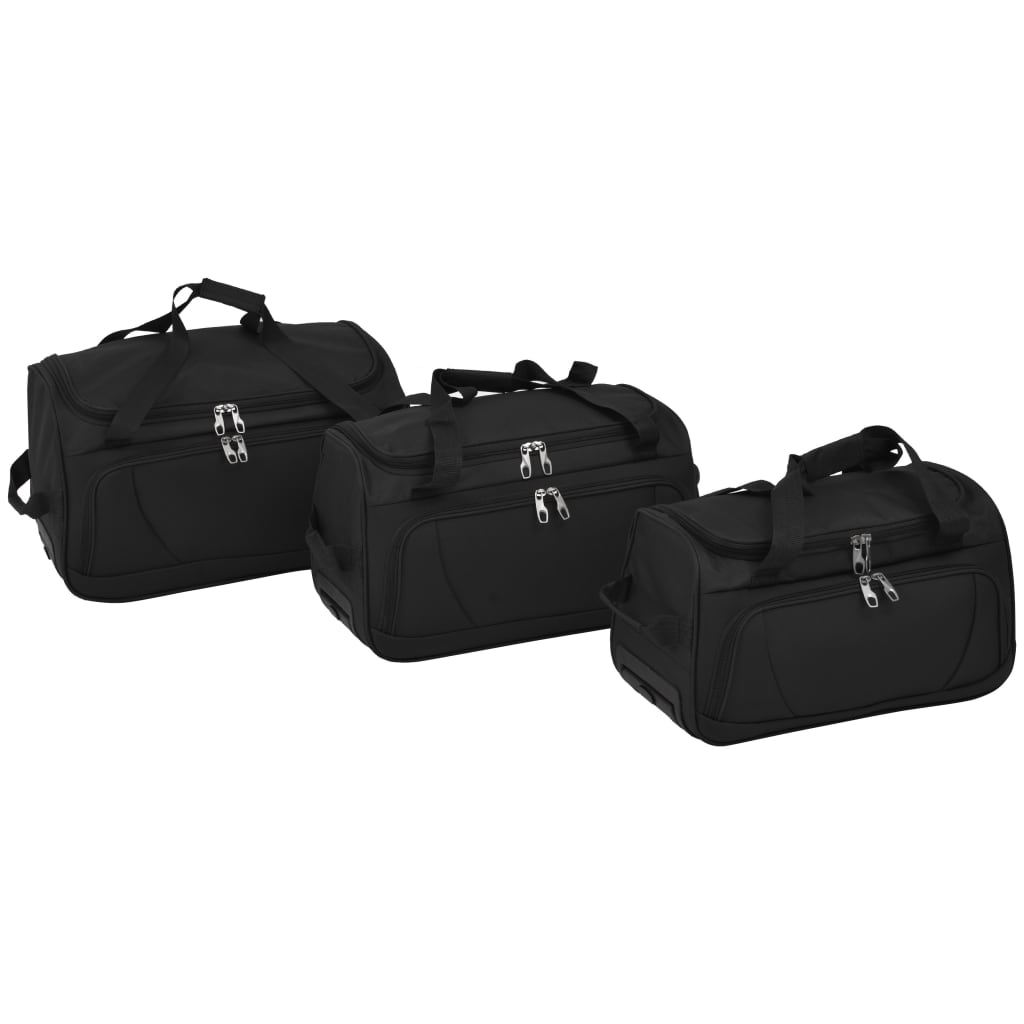 vidaXL Set de valize, 3 piese, negru