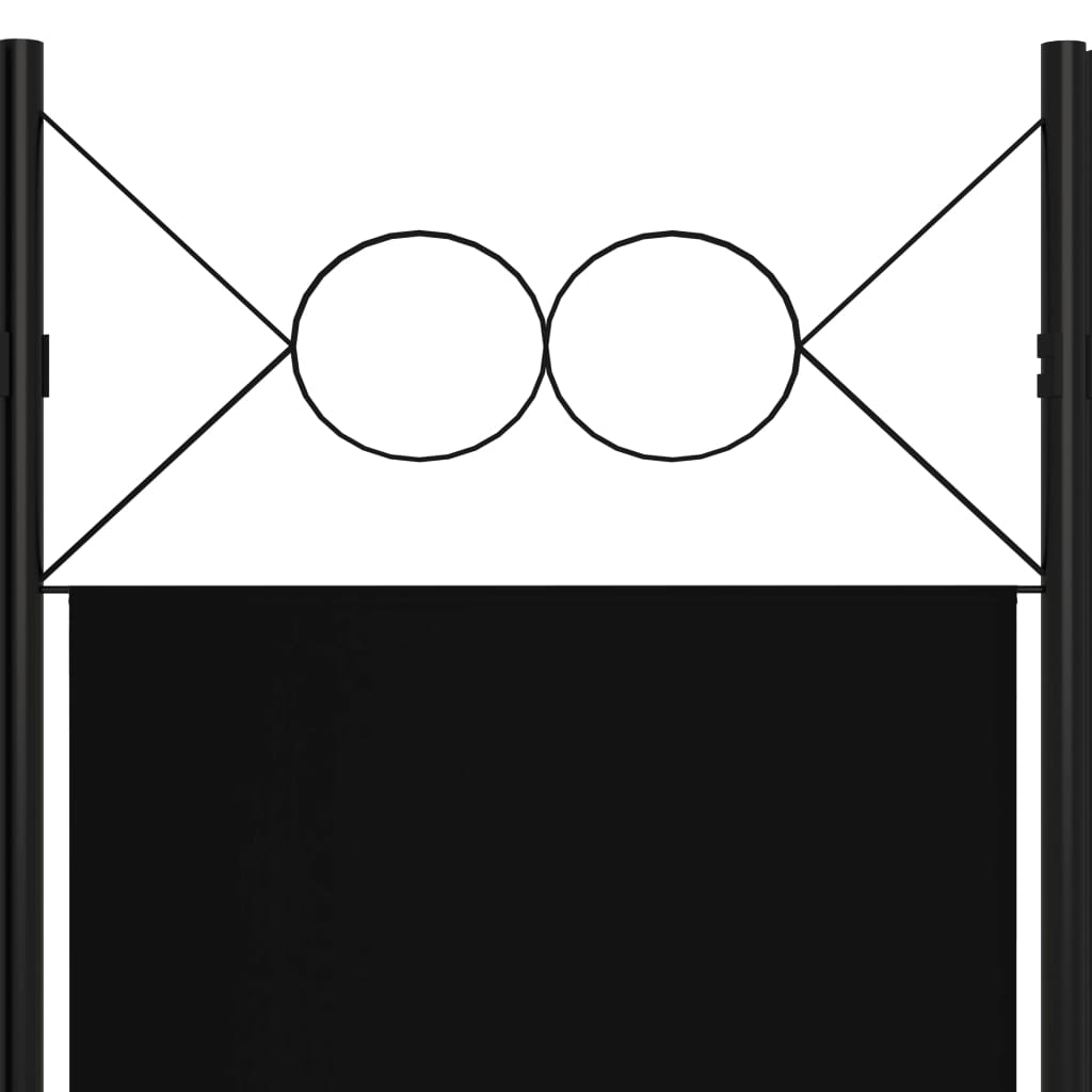 vidaXL Paravan de cameră cu 6 panouri, negru, 240 x 180 cm