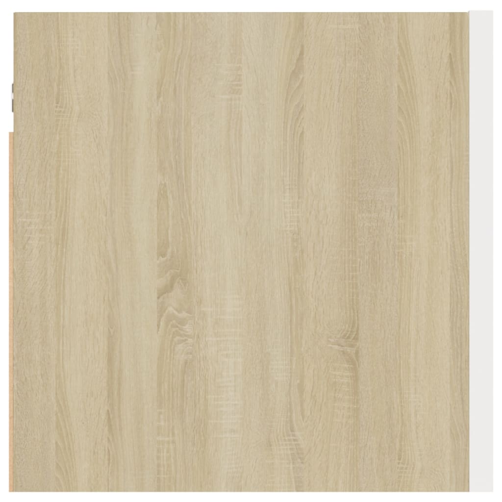 vidaXL Noptiere, 2 buc., alb și stejar Sonoma, 30,5x30x30cm, PAL