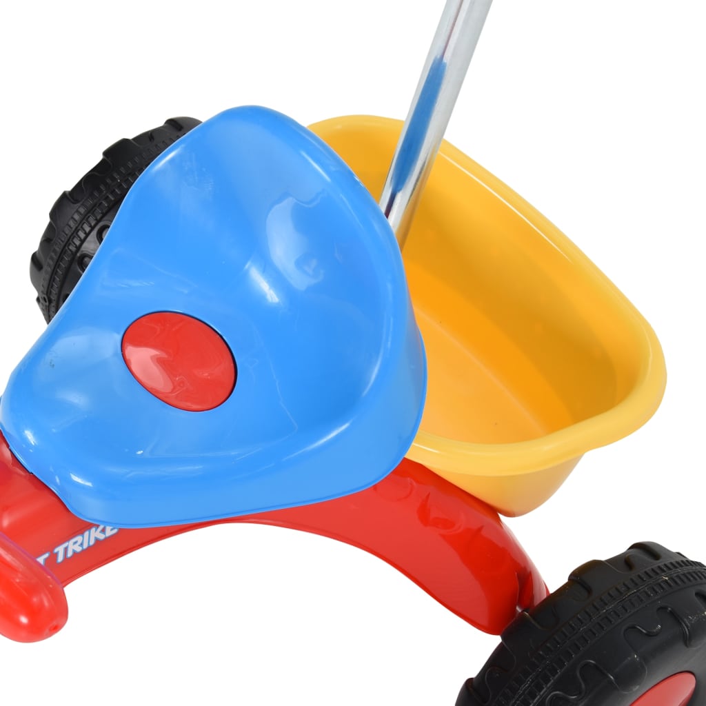 vidaXL Tricicletă pentru copii cu mâner pentru părinți, multicolor
