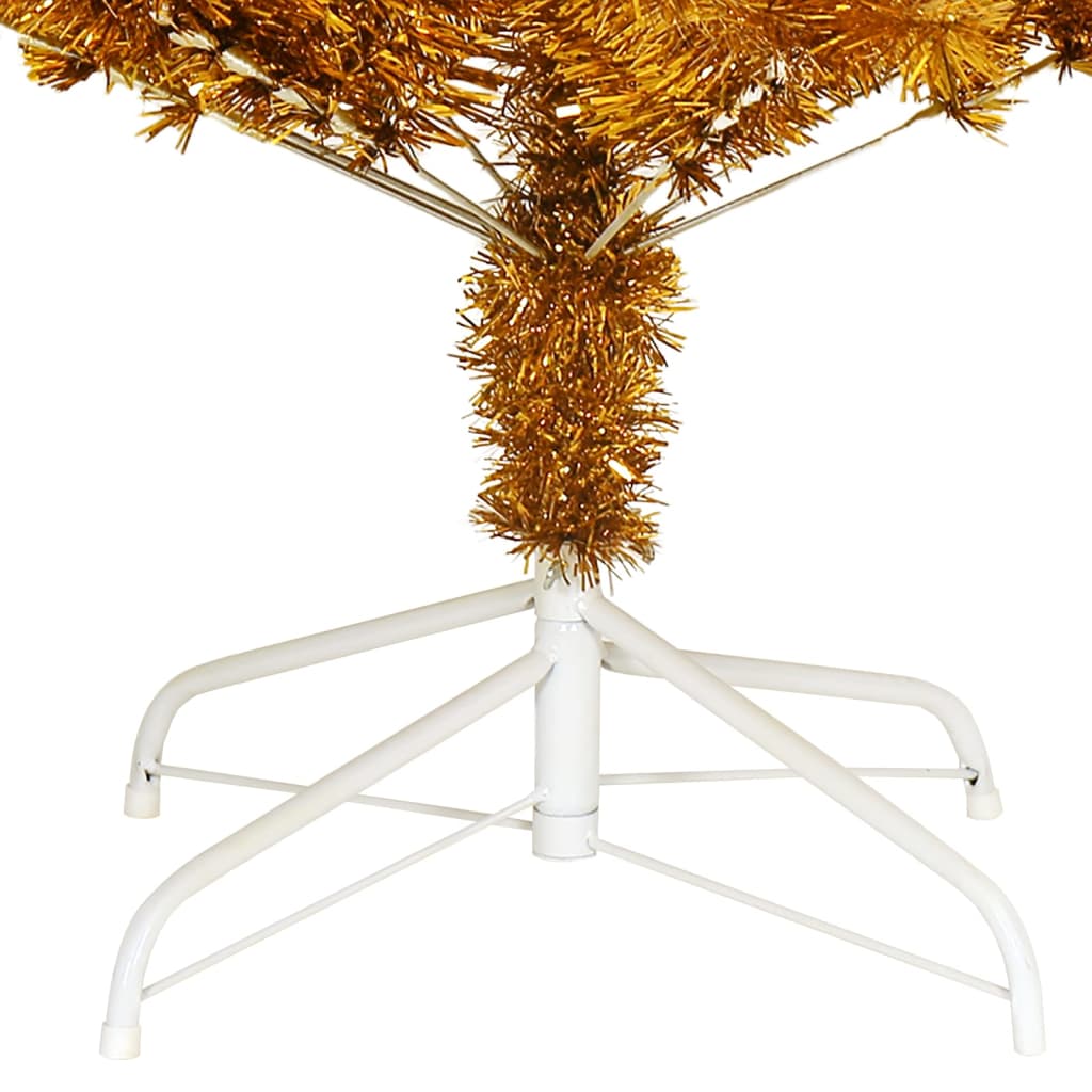 vidaXL Pom de Crăciun artificial cu suport, auriu, 180 cm, PET
