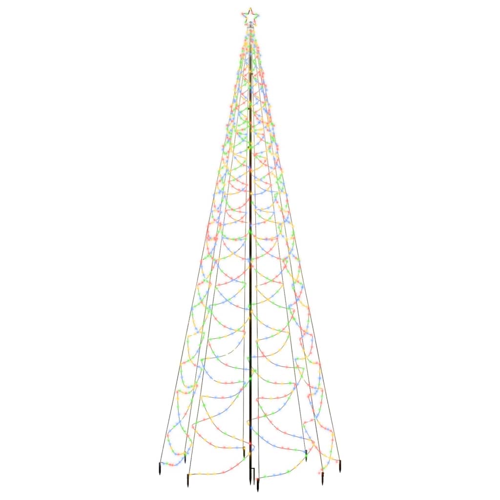 vidaXL Pom de Crăciun cu stâlp de metal, 1400 LED-uri, colorat, 5 m
